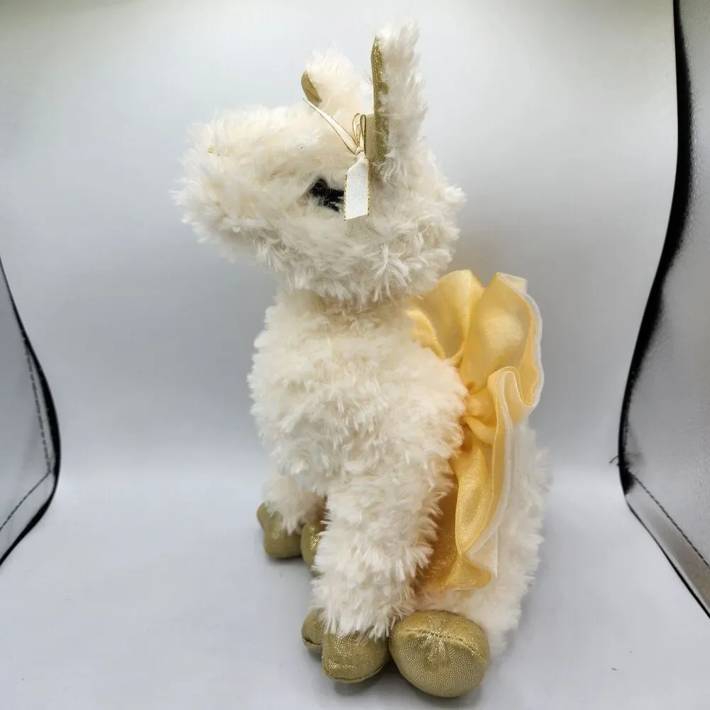 Ganz Festive Ballerina Llama Plush Gold Tutu Dance Beans Stuffed Plush Toy (B)